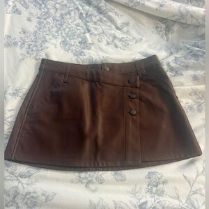 Free People brown leather skirt